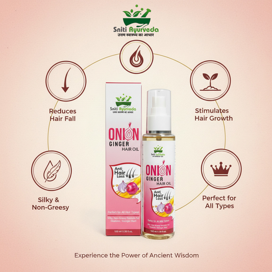 Sniti Ayurveda Onion Ginger Hair Oil - Anti Hair Fall & Growth Booster