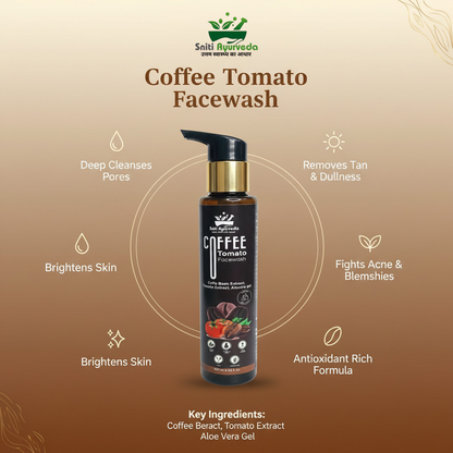 Sniti Ayurveda Coffee Tomato Facewash - Brightening & Exfoliating Cleanser