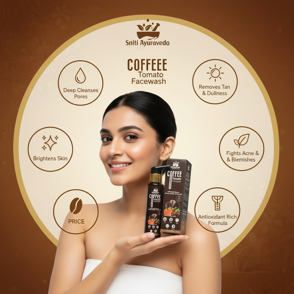 Sniti Ayurveda Coffee Tomato Facewash - Brightening & Exfoliating Cleanser