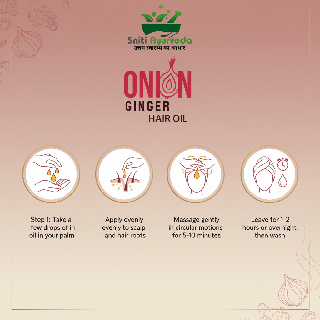 Sniti Ayurveda Onion Ginger Hair Oil - Anti Hair Fall & Growth Booster