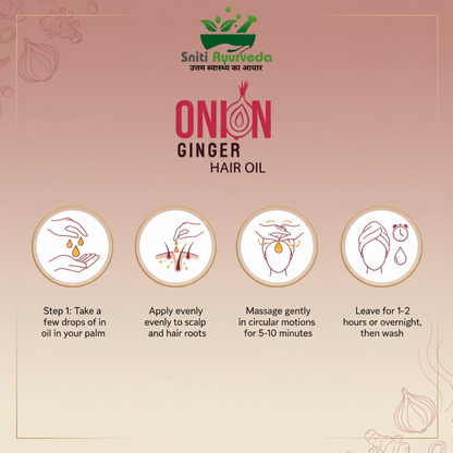 Sniti Ayurveda Onion Ginger Hair Oil - Anti Hair Fall & Growth Booster