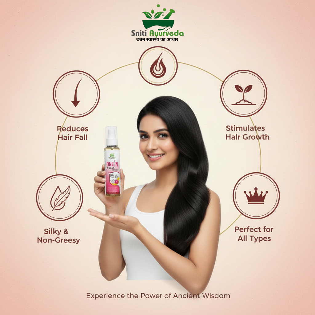 Sniti Ayurveda Onion Ginger Hair Oil - Anti Hair Fall & Growth Booster